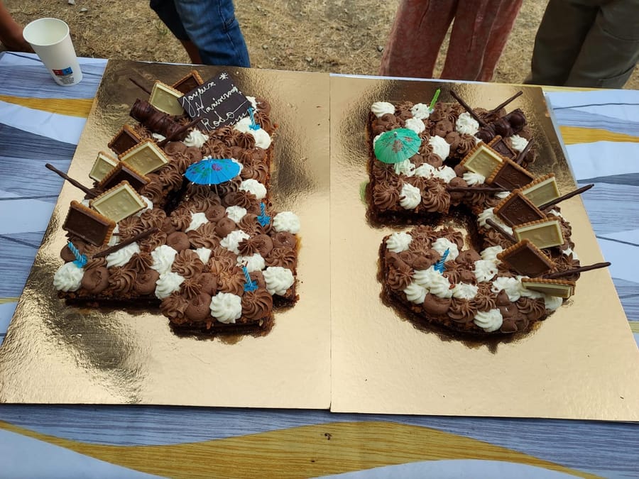 Gâteau d'anniversaire 45 ans sur mesure, pâtisserie maison